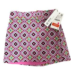 Retro floral mini-skirt; multicolor; belt buckle; Zara; brand new!